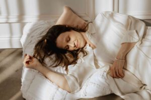 Fotoshooting von Sandra, Gründerin von lieblingsschlafen