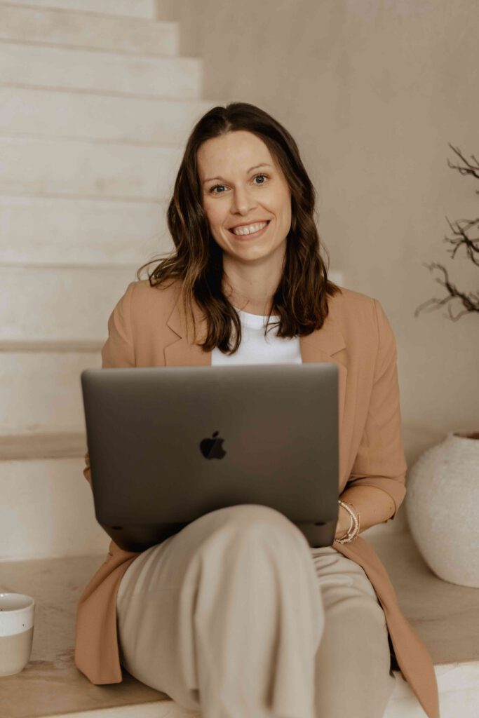 Fotoshooting von Sandra, Gründerin von lieblingsschlafen