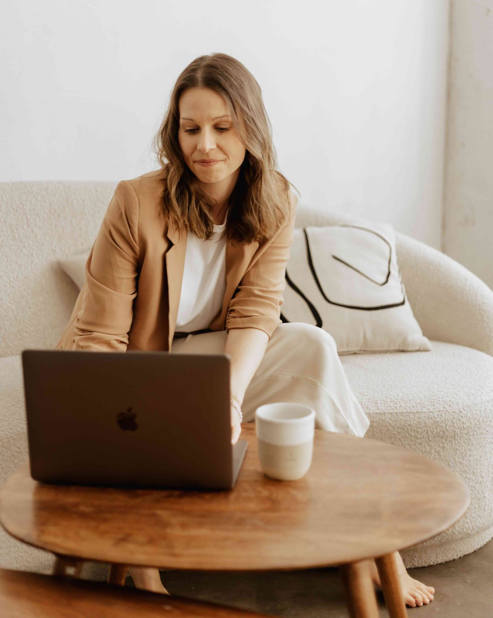 Fotoshooting von Sandra, Gründerin von lieblingsschlafen